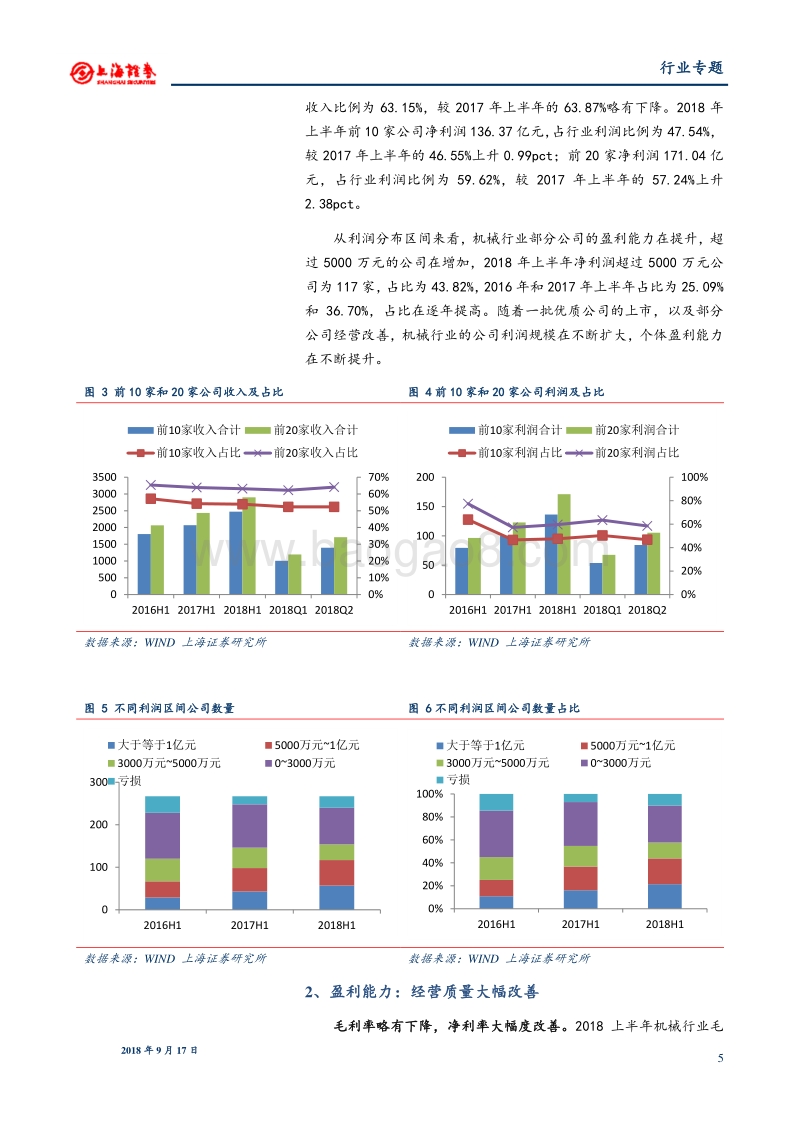机械行业2018年中报分析：经营质量大幅度提升，细分行业各有千秋.pdf_第5页