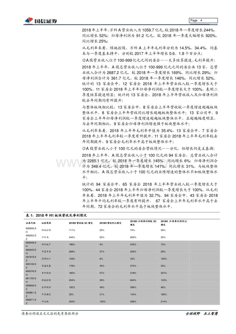 房地产2018年中报总结：龙头房企优势明显.pdf_第4页