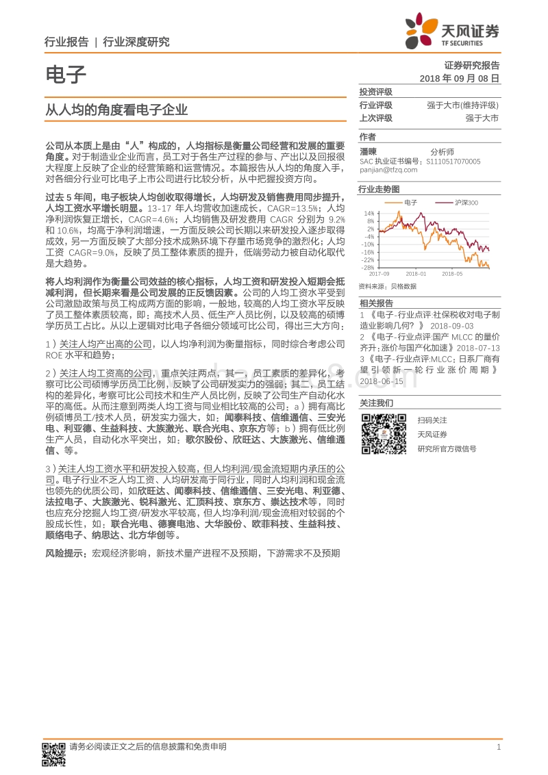 电子行业深度研究：从人均的角度看电子企业.pdf_第1页
