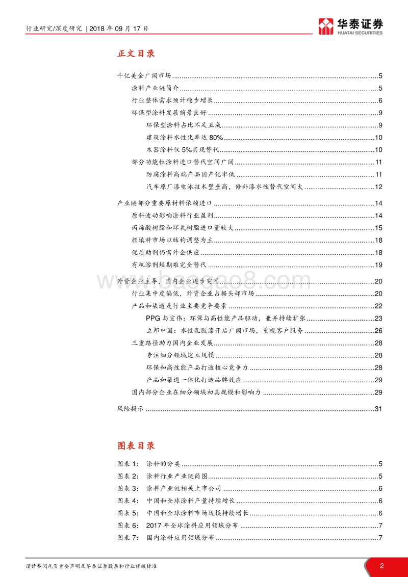 涂料行业深度报告：千亿美金市场，国内企业逐步突围.pdf_第2页