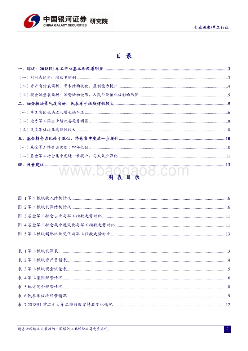 军工行业深度研究：行业基本面拐点已现基金持仓处于低位，增持军工板块时不我待.pdf_第2页