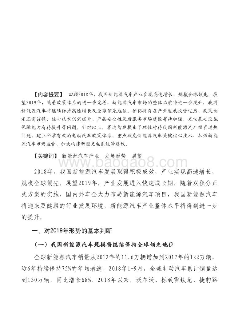 2019年中国新能源汽车产业发展形势展望报告.pdf_第2页