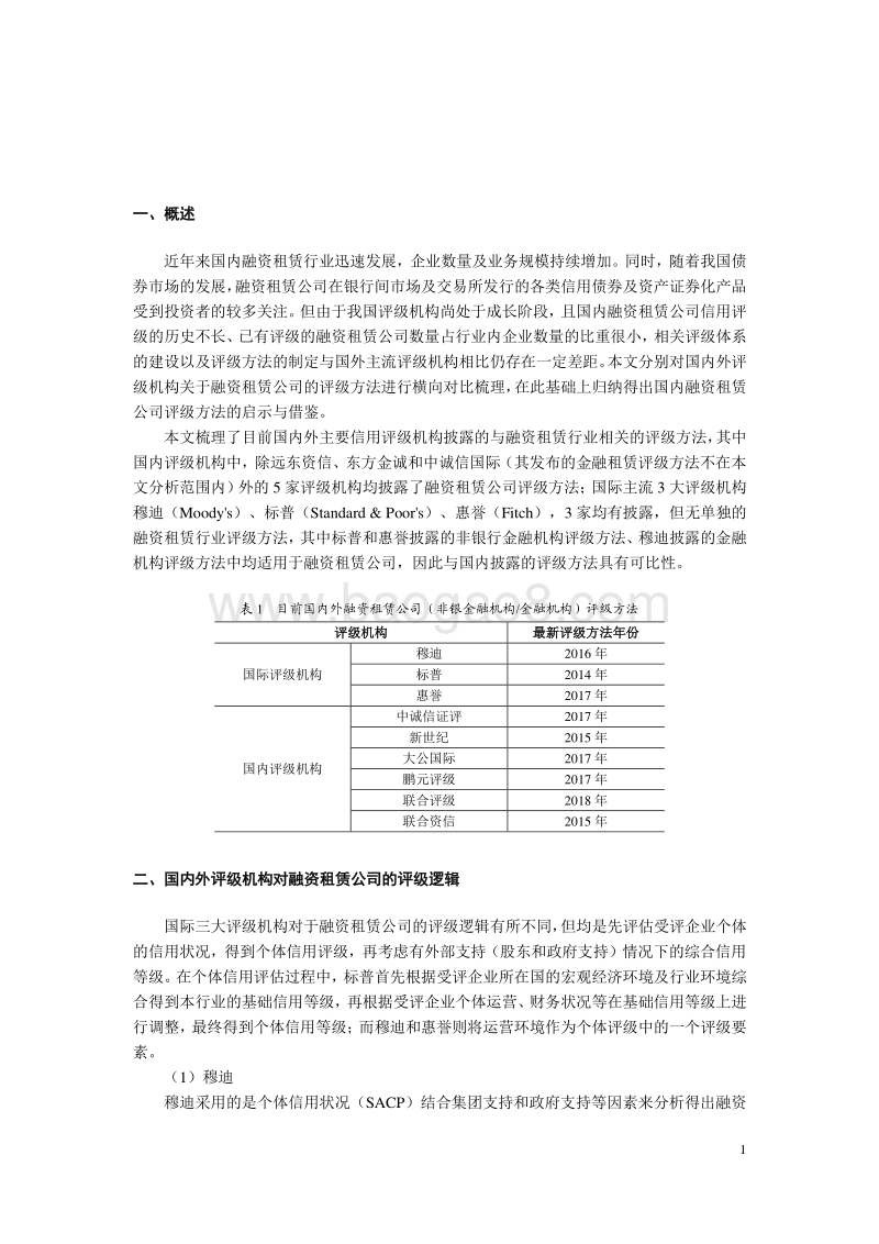 2018-2019融资租赁行业国内外信用评级方法的比较与研究报告.pdf_第2页