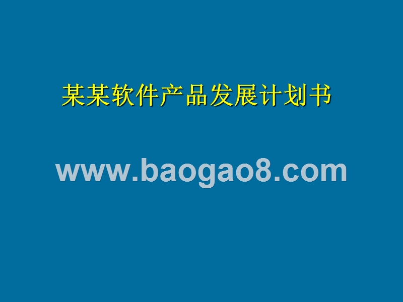 某某软件产品发展计划书.ppt_第1页