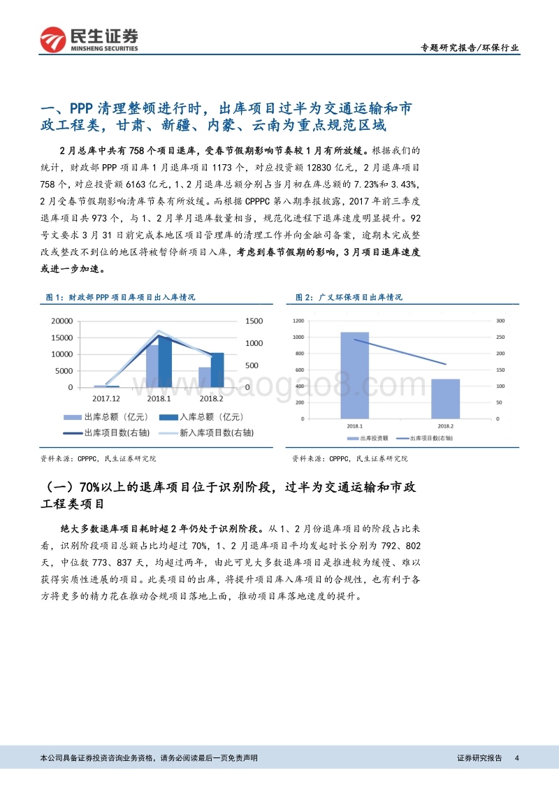 环保PPP项目库跟踪研究系列专题之一：PPP项目库整改进行时，环保类项目刚需强、受影响小.pdf_第4页