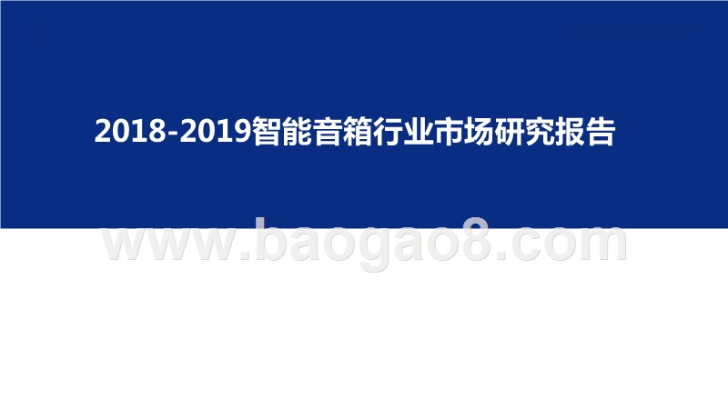 2018-2019智能音箱行业市场研究报告.pptx_第1页