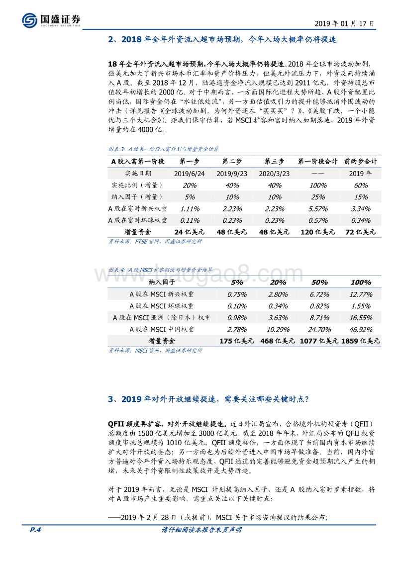 外资研究系列七：2019年，外资的入场节奏与关键时点.pdf_第4页