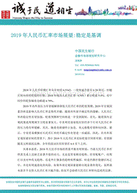 2019年人民币汇率市场展望：稳定是基调.pdf