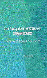 2018年Q4移动互联网行业数据研究报告.pptx