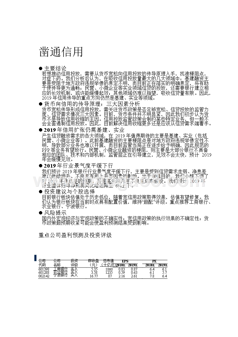 宽信用货币行业景气度2019展望分析报告.pptx_第4页