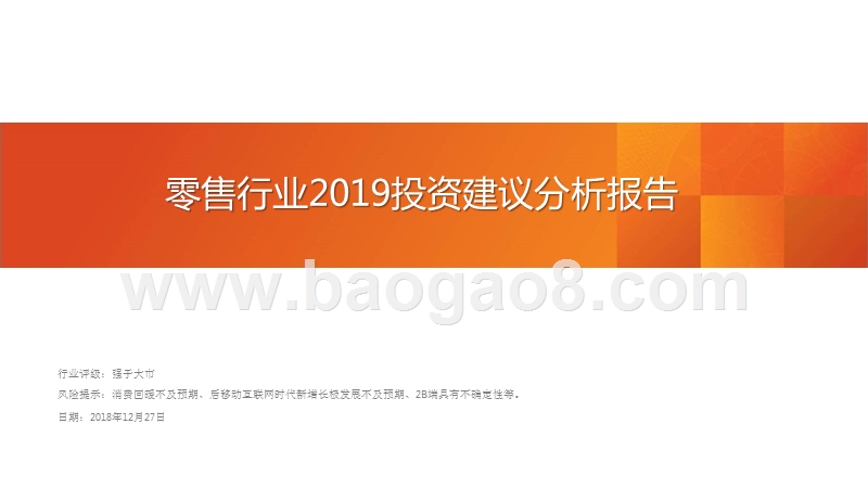 零售行业2019投资建议分析报告.pptx_第1页