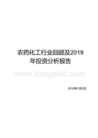农药化工行业回顾及2019年投资分析报告.pptx