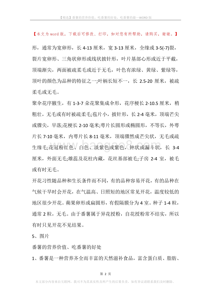 番薯的营养价值，吃番薯的好处，吃番薯的最.docx_第2页