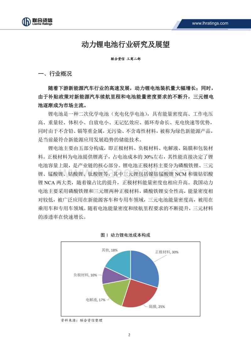 动力锂电池行业研究及展望.pdf_第2页