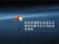 经济学调研企业成本及举例百事可乐公司的成本架构.ppt