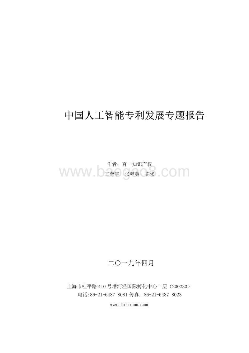 中国人工智能专利发展专题报告.pdf_第1页