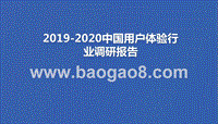 2019-2020中国用户体验行业调研报告.pptx