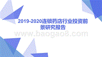 2019-2020连锁药店行业投资前景研究报告.pptx