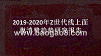 2019-2020年Z世代线上面膜消费趋势研究报告.pptx