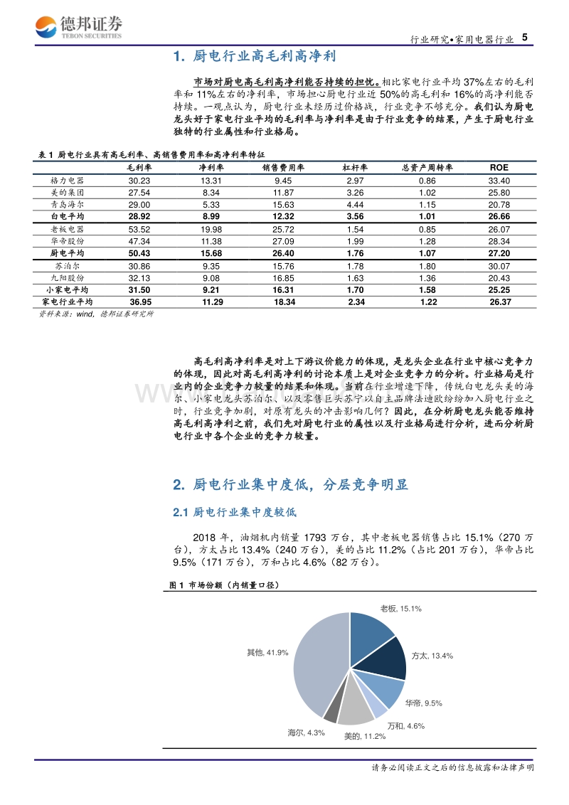 厨电行业系列报告之一：格局两极分化，龙头高端溢价.pdf_第5页