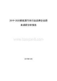 2019-2020新能源汽车行业品牌企业蔚来调研分析报告.docx