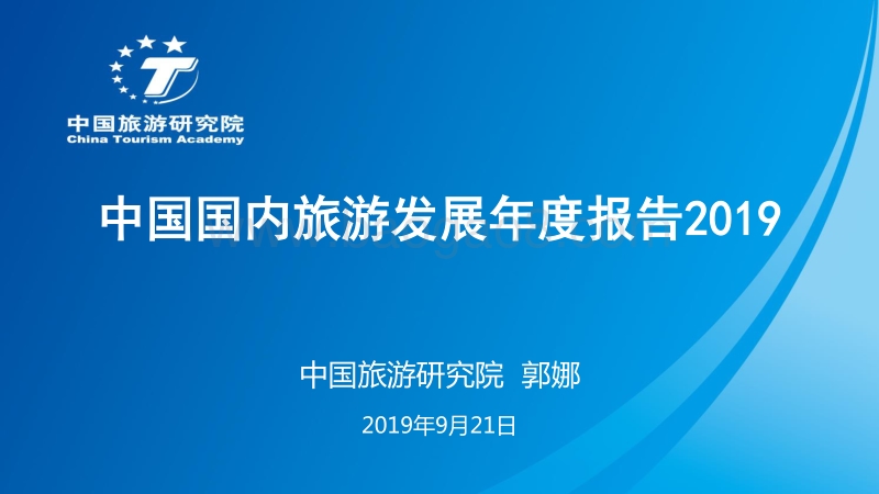 2019中国国内旅游发展年度报告.pdf_第1页