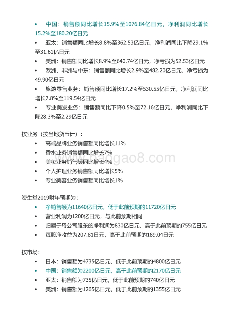309-资生堂公布2019上半年财报：高端品牌中国专柜销售大涨40%.pdf_第3页