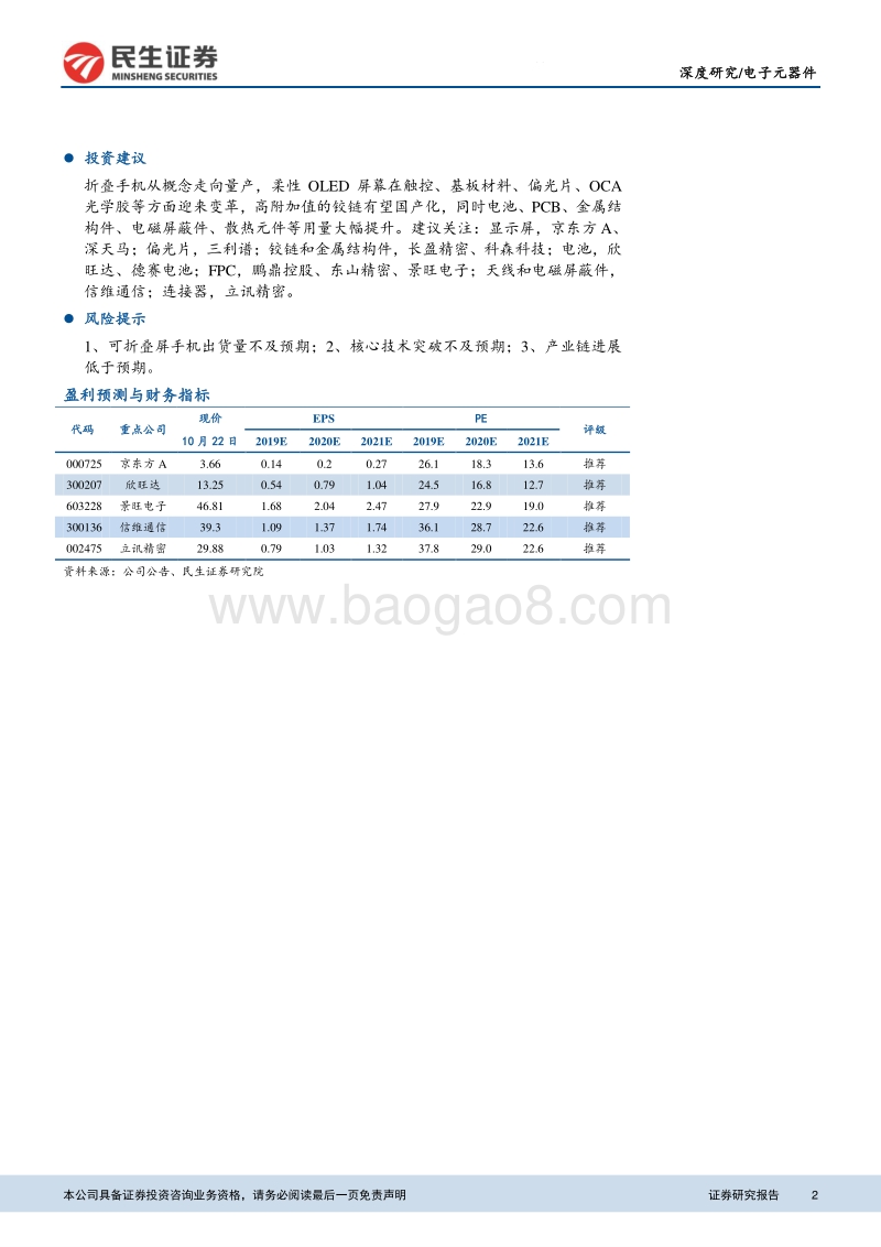 电子元器件深度报告：折叠手机量产元年，产业链迎来革新.pdf_第2页