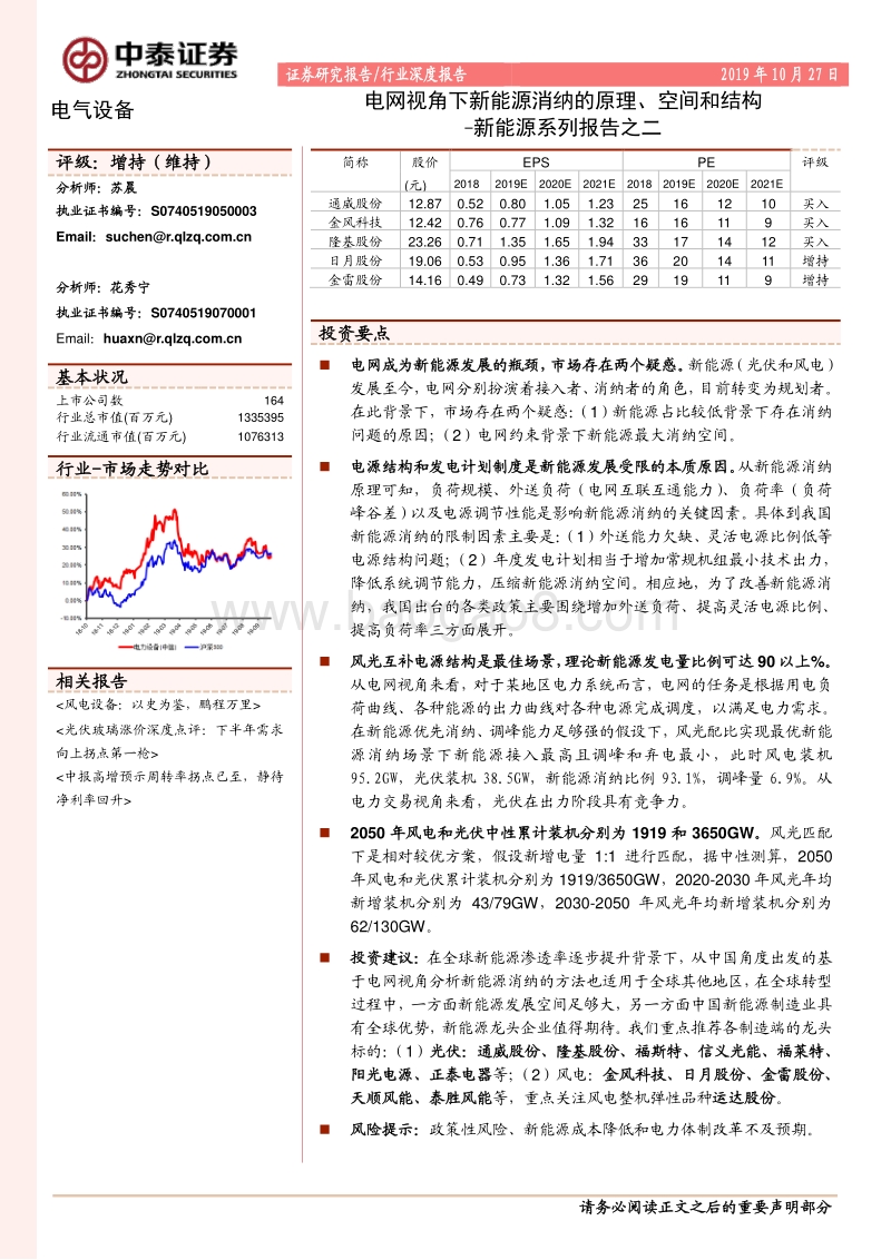 新能源系列报告之二：电网视角下新能源消纳的原理、空间和结构.pdf_第1页