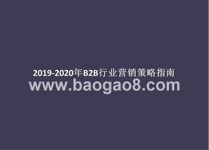 2019-2020年B2B行业营销策略指南.pptx_第1页