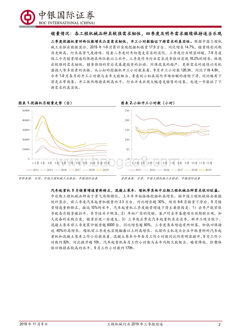 工程机械行业2019年三季报综述.pdf_第2页