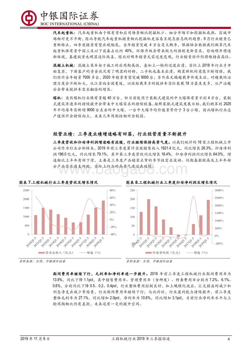 工程机械行业2019年三季报综述.pdf_第4页