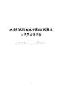 XX市财政局20XX年度部门整体支出绩效自评报告.docx