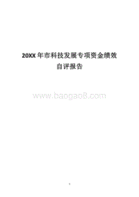 20XX年市科技发展专项资金绩效自评报告.docx