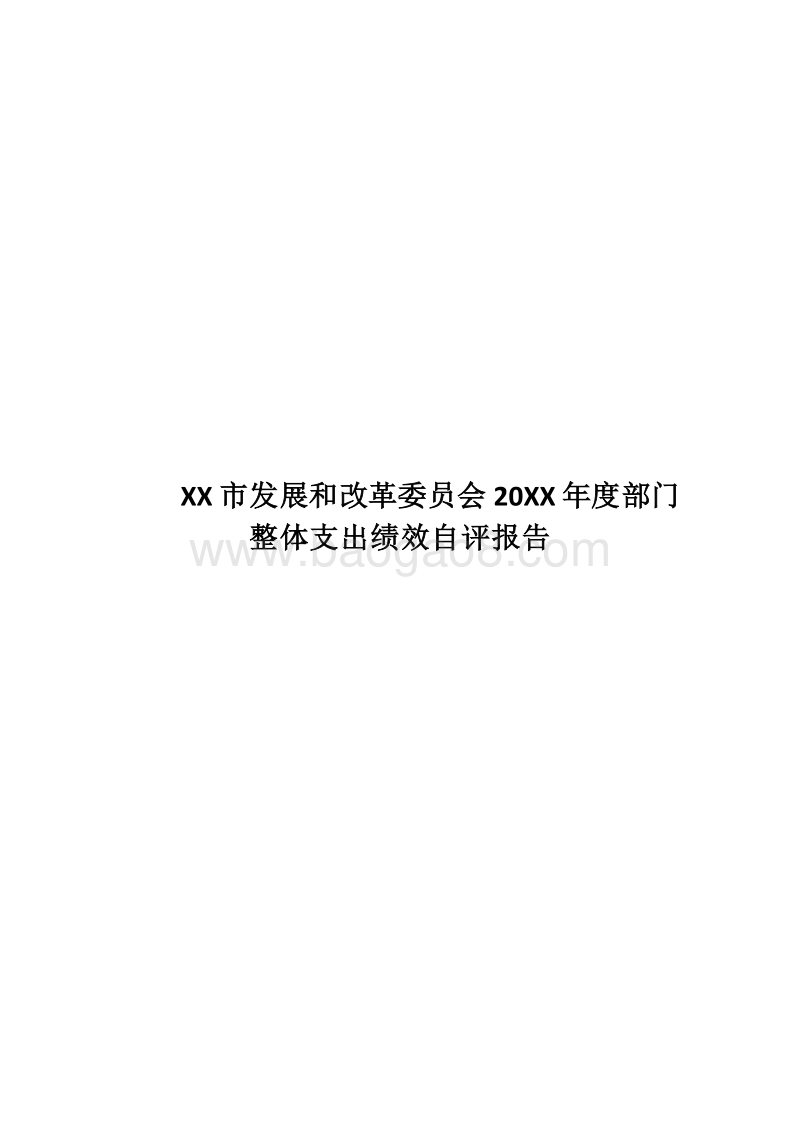 XX市发展和改革委员会20XX年度部门整体支出绩效自评报告.docx_第1页