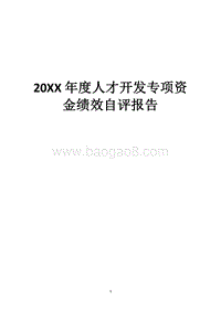 20XX年度人才开发专项资金绩效自评报告.docx