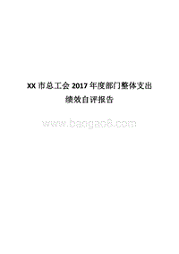 XX市总工会2017年度部门整体支出绩效自评报告.docx