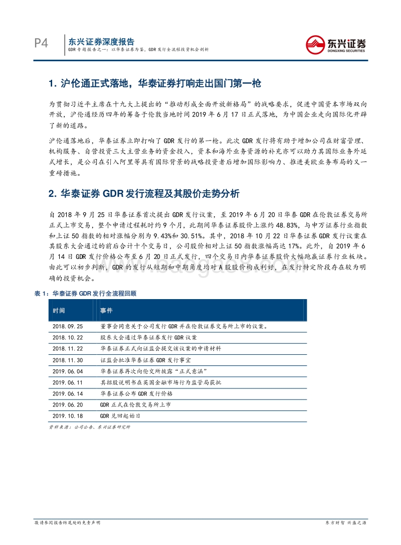 GDR专题报告之一：以华泰证券为鉴，GDR发行全流程投资机会剖析.pdf_第4页