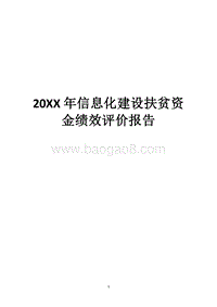 20XX年信息化建设扶贫资金绩效评价报告.docx