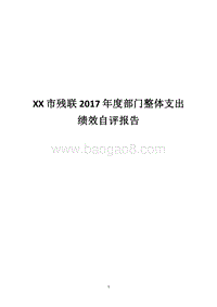 XX市残联2017年度部门整体支出绩效自评报告.docx