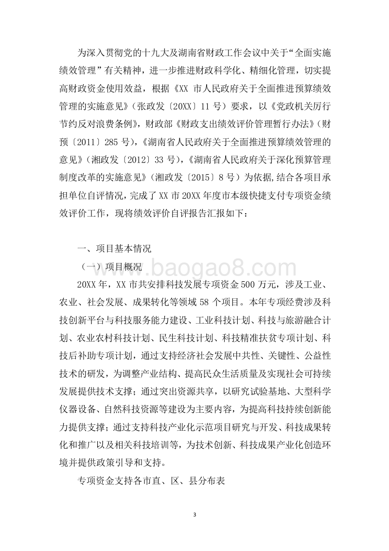 20XX年度科技发展专项资金绩效自评报告.docx_第3页