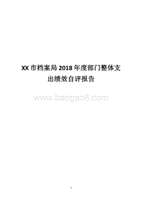 XX市档案局2018年度部门整体支出绩效自评报告.docx
