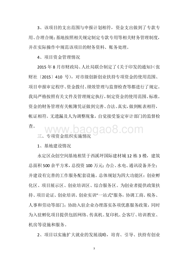 20XX年度市级创新创业扶持专项资金绩效自评报告.docx_第3页