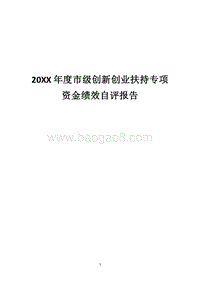 20XX年度市级创新创业扶持专项资金绩效自评报告.docx