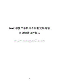 20XX年度产学研结合创新发展专项资金绩效自评报告.docx