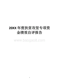 20XX年度扶贫攻坚专项资金绩效自评报告.docx