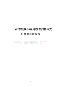 XX市残联2018年度部门整体支出绩效自评报告.docx