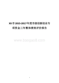 XX市2015-2017年度市级创新创业专项资金三年整体绩效评价报告.docx