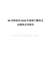 XX市财政局2018年度部门整体支出绩效自评报告.docx