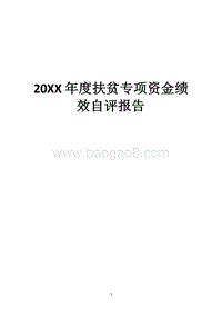 20XX年度扶贫专项资金绩效自评报告.docx